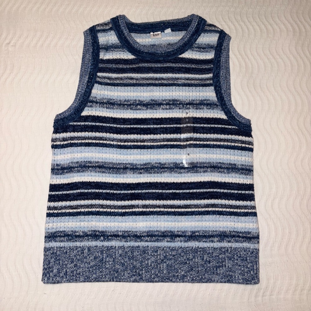 GAP Blue Striped Sweater Vest